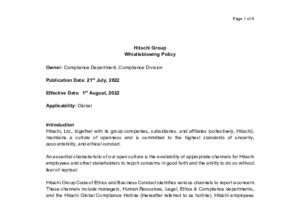 Hitachi Group Whistleblowing Policy 01 08 2022